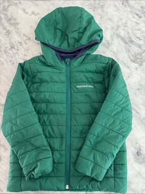 Vineyard Vines Teal-Green Quilted Hooded Jacket